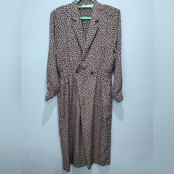 Talbots Vintage 80s dress lightweight and breezy silky polyester Sz 12 Navy Blue - Picture 1 of 16